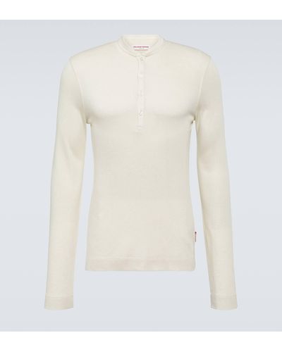 Orlebar Brown Harrison Cotton-blend Henley Shirt - White