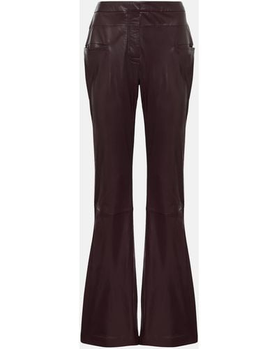 Altuzarra Serge Leather Bootcut Pants - Purple