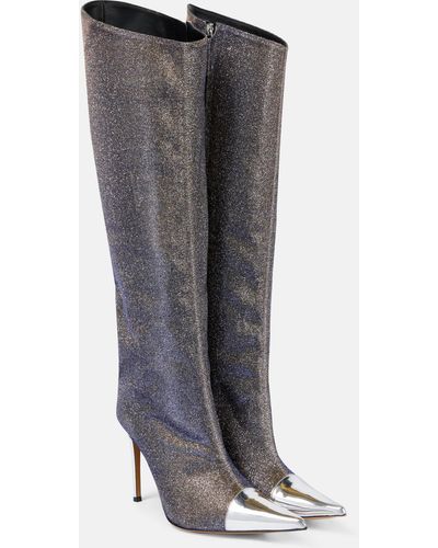Alexandre Vauthier Metallic Knee-high Boots - Grey