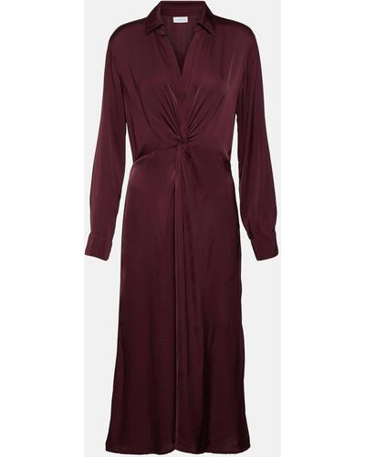 Velvet Bettie Satin Midi Dress - Purple