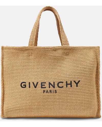 Givenchy G-tote Medium Raffia-effect Tote Bag - Metallic