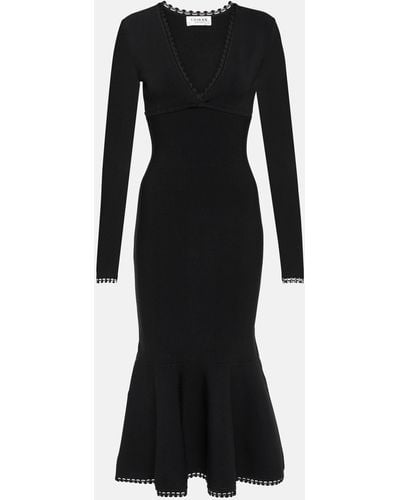 Victoria Beckham Flared Midi Dress - Black