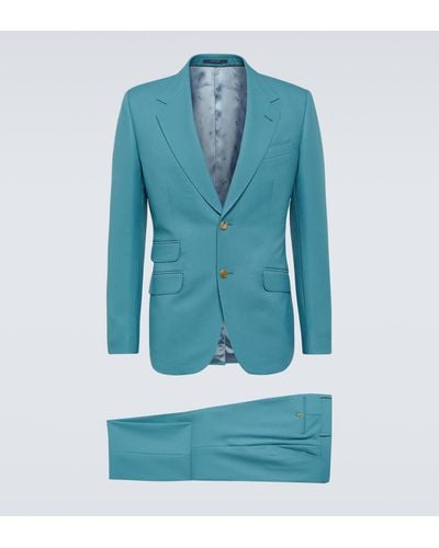 Gucci Single-breasted Drill Suit - Blue