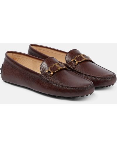 Tod's Gommino T Leather Loafers - Brown