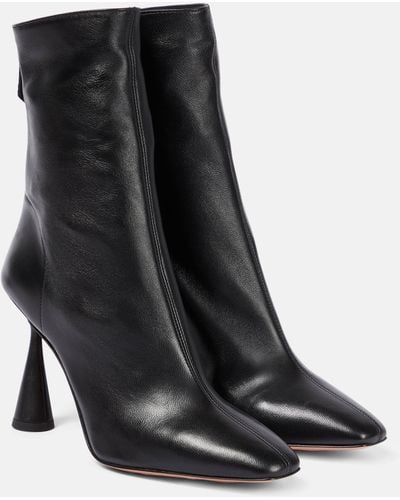 Aquazzura Amore 95mm Leather Boots - Black