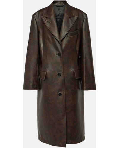 Acne Studios Ovittor Faux Leather Coat - Brown