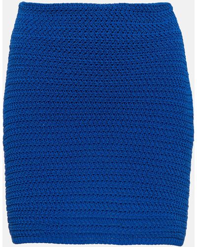 Dorothee Schumacher Modern Textures Cotton-blend Miniskirt - Blue