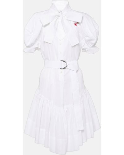 Vivienne Westwood Football Heart Cotton Shirt Dress - White