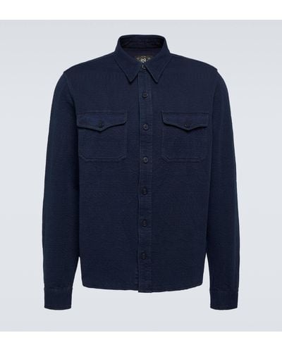 RRL Jacquard Cotton-blend Overshirt - Blue