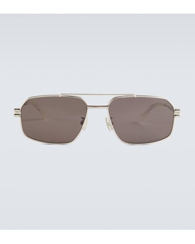 Bottega Veneta Metal-frame Aviator Sunglasses - Brown