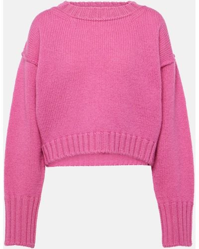 Acne Studios Kryptona Cropped Wool Sweater - Pink