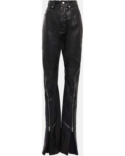 Rick Owens Wide-leg Leather Pants - Black
