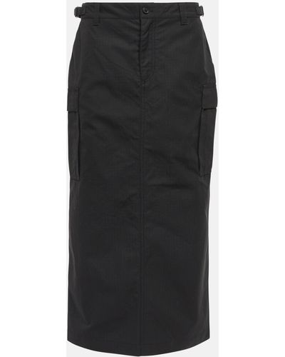 Wardrobe NYC Cotton Cargo Midi Skirt - Black