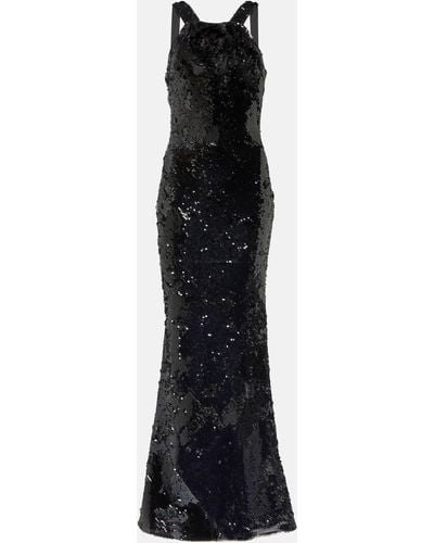 Roland Mouret Sequined Gown - Black