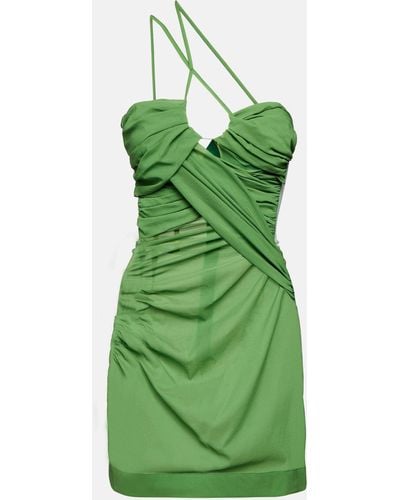 Nensi Dojaka Draped One-shoulder Minidress - Green