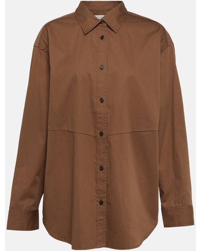 Co. Oversized Tton And Silk Shirt - Brown