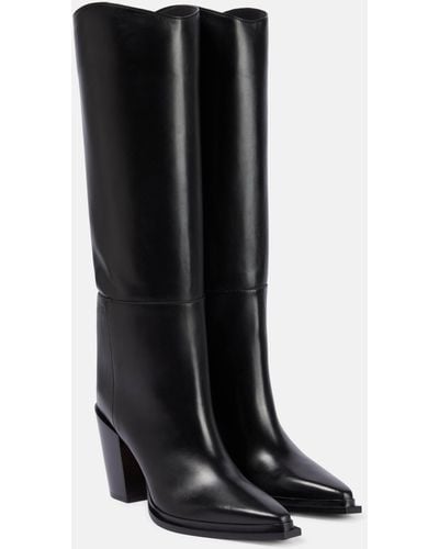 Jimmy Choo Cece 80 Leather Knee-high Boots - Black