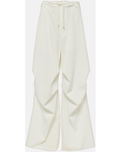 MM6 by Maison Martin Margiela High-rise Twill Wide-leg Pants - White