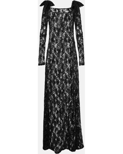 Nina Ricci Bow-detail Lace Gown - Black