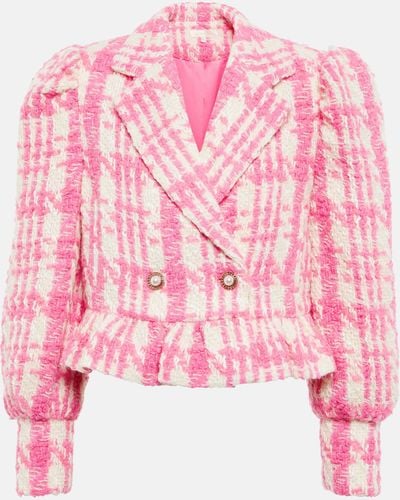 LoveShackFancy Braelynn Cropped Jacket - Pink