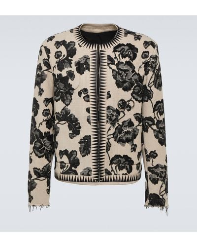 Undercover Floral Jacquard Jacket - Black
