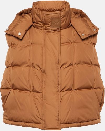 Loewe Luxury Puffer Jacket In Nylon - Brown