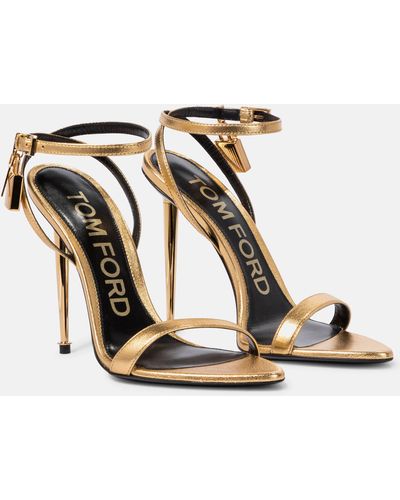 Tom Ford Padlock Leather Sandals - Metallic