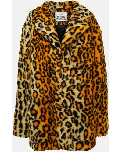 Vivienne Westwood Leopard-print Faux-fur Coat - Metallic
