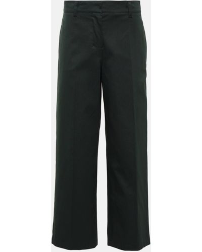 Max Mara Cotton Straight Pants - Grey