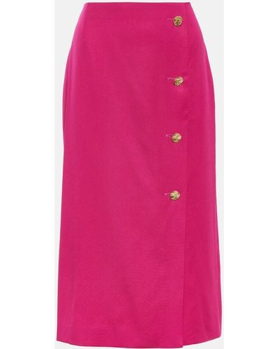 Nina Ricci Wool Midi Pencil Skirt - Pink