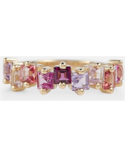 Suzanne Kalan 14kt Gold Ring With Topaz, Amethyst And Rhodolite - Pink