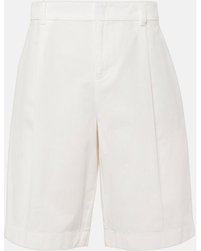 Vince High-rise Cotton Shorts - White