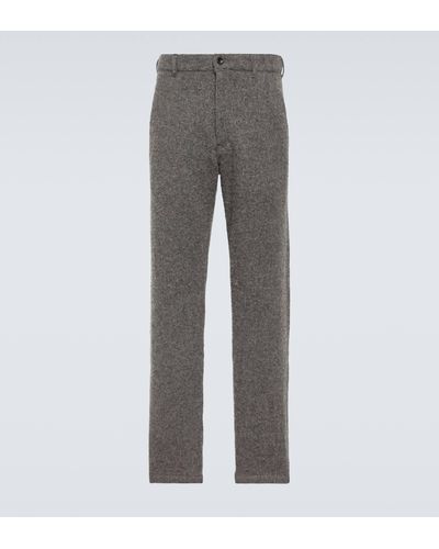 Comme des Garçons Straight Wool-blend Pants - Grey