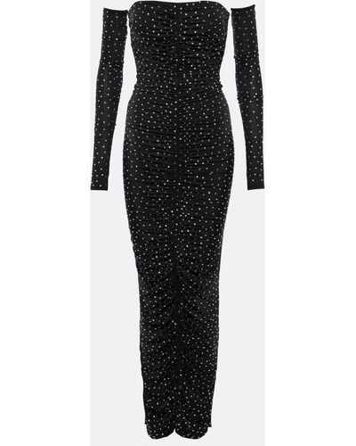 Alex Perry Embellished Strapless Jersey Maxi Dress - Black