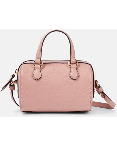 Gucci GG Super Mini Leather Tote Bag - Pink
