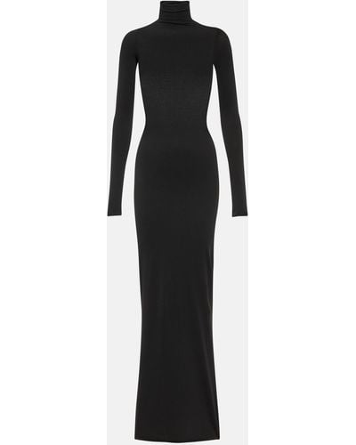 Balenciaga Turtleneck Jersey Maxi Dress - Black