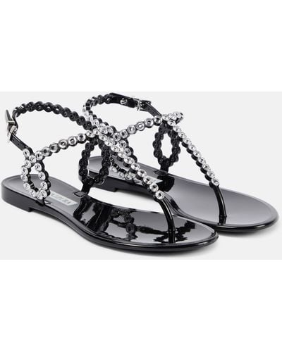 Aquazzura Almost Bare Embellished Pvc Sandals - Metallic