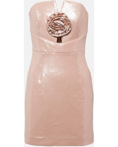 Rebecca Vallance Denise Sequined Strapless Minidress - Pink