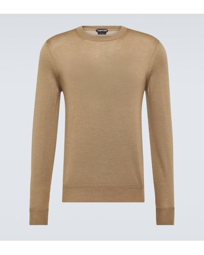 Tom Ford Cashmere And Silk Sweater - Natural