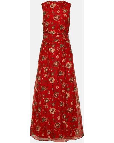 Sir. The Label Reyes Printed Cotton And Silk Maxi Dress - Red