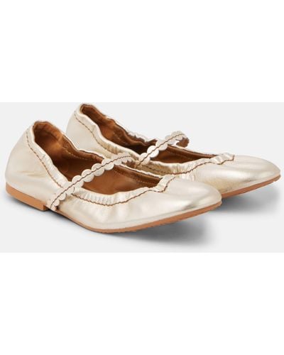 See By Chloé Chany Metallic Leather Ballet Flats - Brown