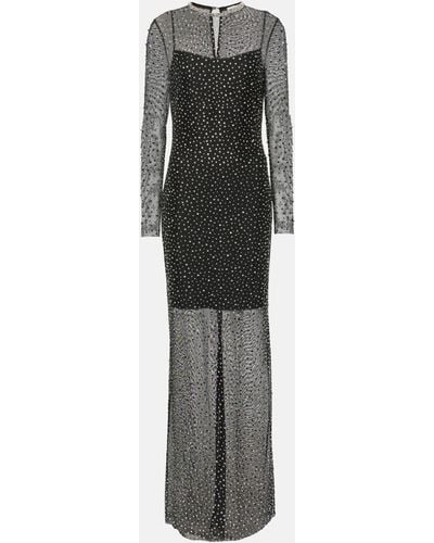 Rebecca Vallance Cecile Crystal-embellished Gown - Grey