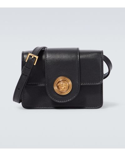 Versace Messenger Bag Medusa Biggie Mini aus Leder - Schwarz