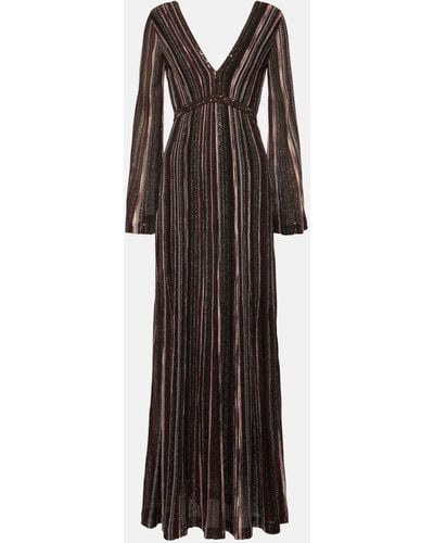 Missoni Sequinned Striped Maxi Dress - Grey