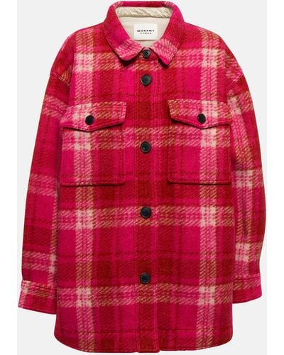 Isabel Marant Harveli Plaid Wool-blend Jacket - Red