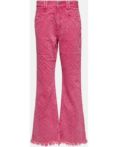 Isabel Marant High-rise Straight Eyelet Jeans - Pink