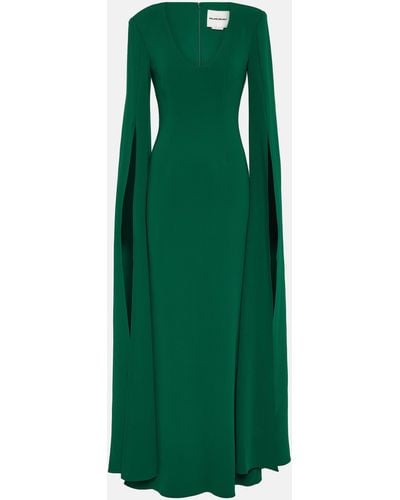 Roland Mouret Cape-sleeve Cady Gown - Green