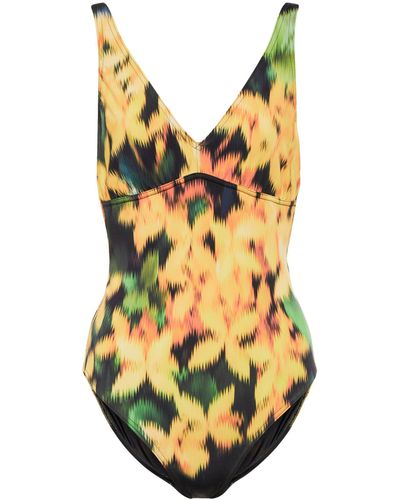 Dries Van Noten Floral Swimsuit - Yellow