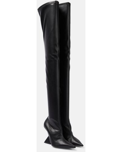The Attico Cheope Leather Over-the-knee Boots - Black