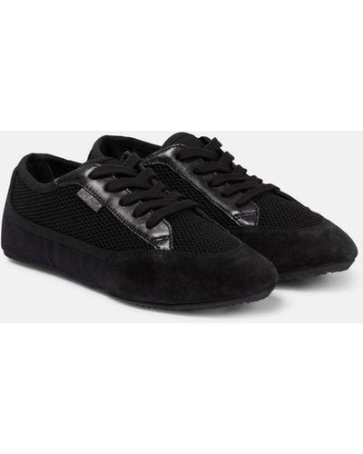 The Row Owen City Leather-trimmed Sneakers - Black